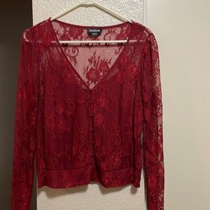 Bebe red lace top